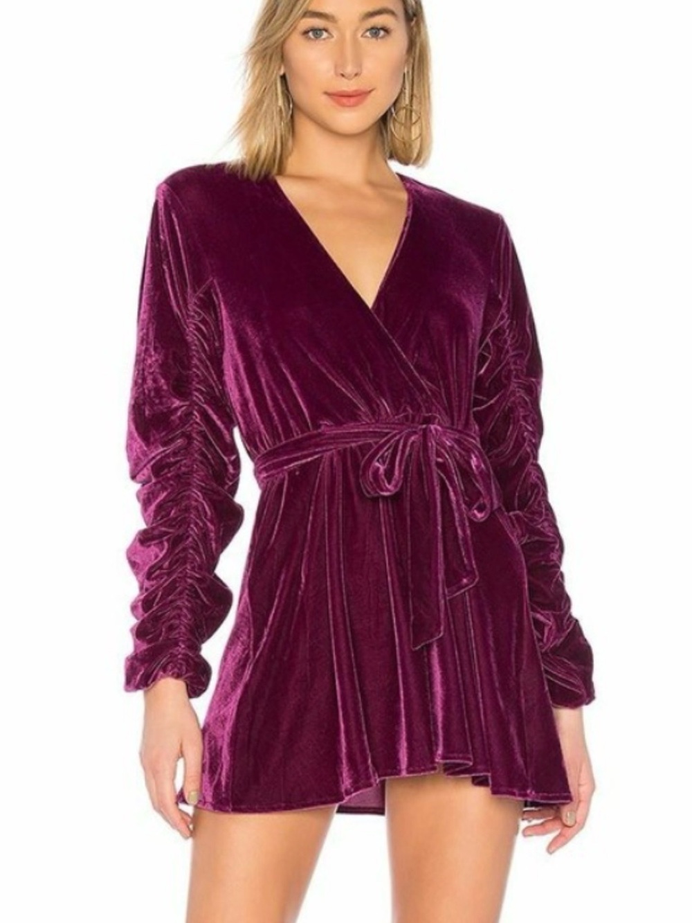 Velvet Wrap Sleep Robe in Deep Berry